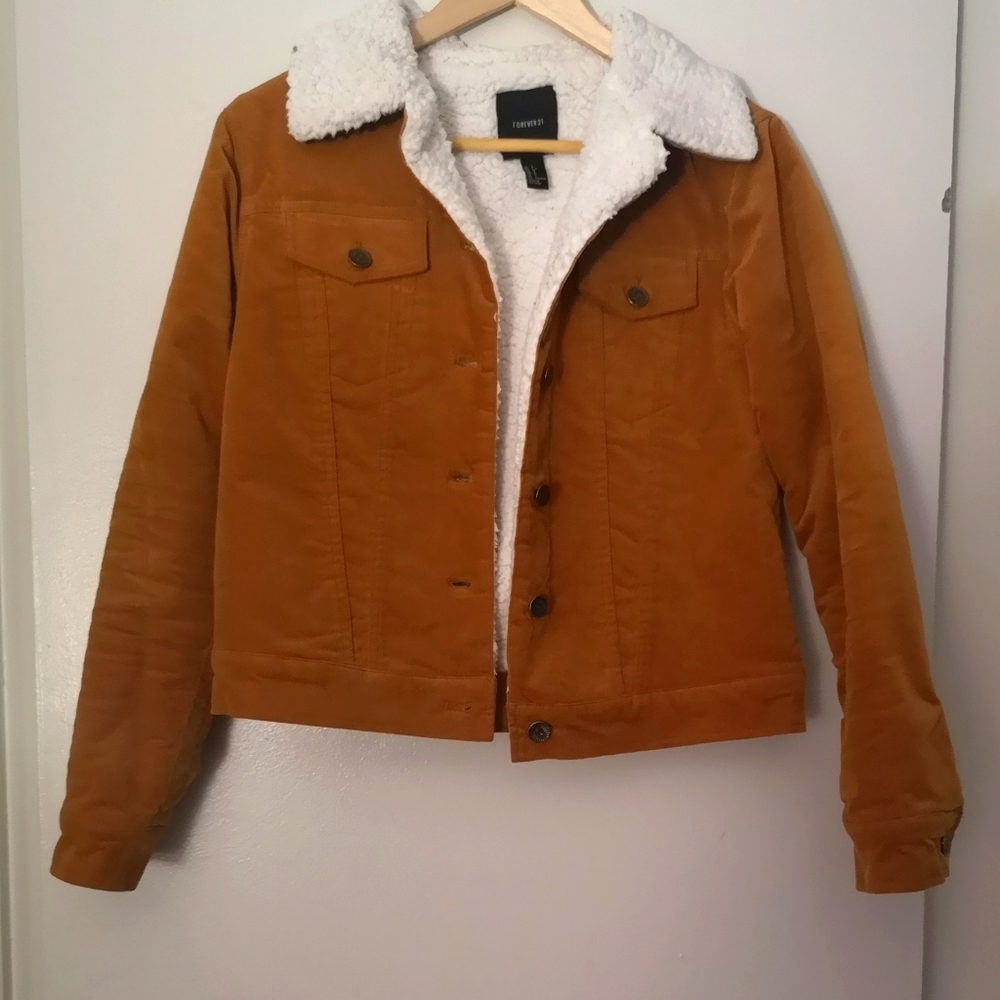 Corduroy Forever 21 jacket with sherpa lining.